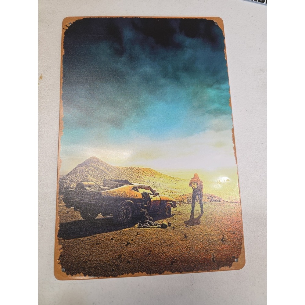 Mad Max Style Metal Tin Sign Desert Muscle Car‎ Post Apocalyptic Wall Decor